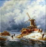 dutch winter scene - handpainted